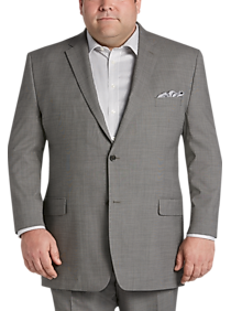 Lauren by Ralph Lauren Gray Tic Portly Suit