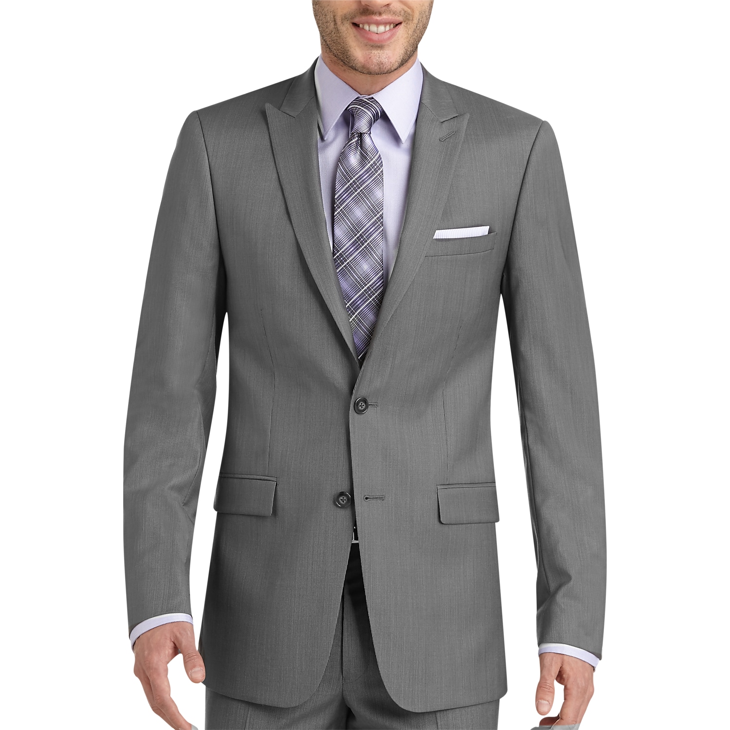Calvin Klein Gray Stripe Extreme Slim Fit Suit - Men's Extreme