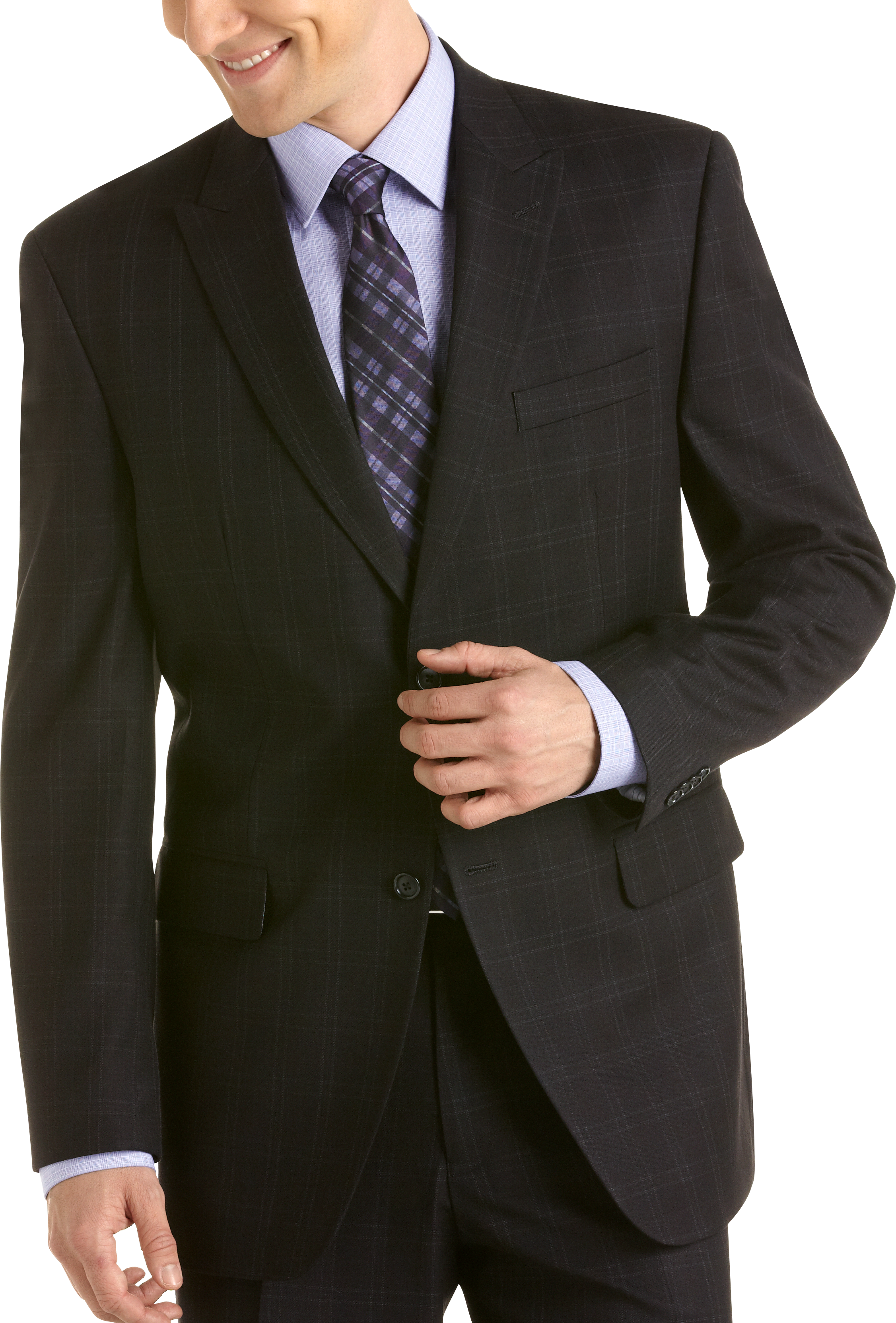 Sean John Black Windowpane Suit
