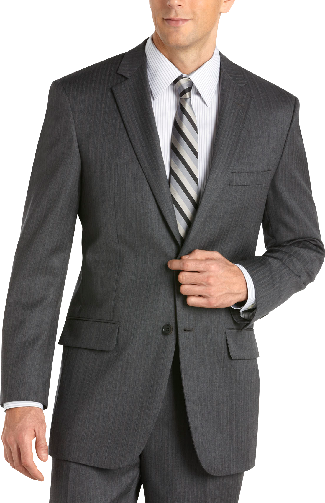 Wilke Rodriguez Gray Multistripe Modern Fit Suit