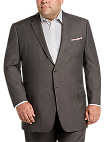 Pronto Uomo Tan Sharkskin Suit Portly