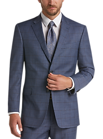Tommy Hilfiger Blue Windowpane Plaid Slim Fit Suit