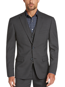 DKNY Charcoal Stripe Extreme Slim Fit Vested Suit