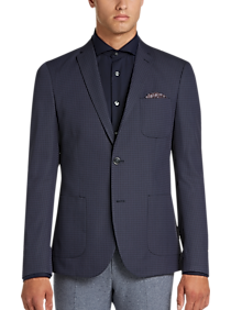 Paisley & Gray Slim Fit Suit Separates Coat Navy Dot