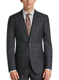 Paisley & Gray Slim Fit Suit Separates Coat Blue Plaid