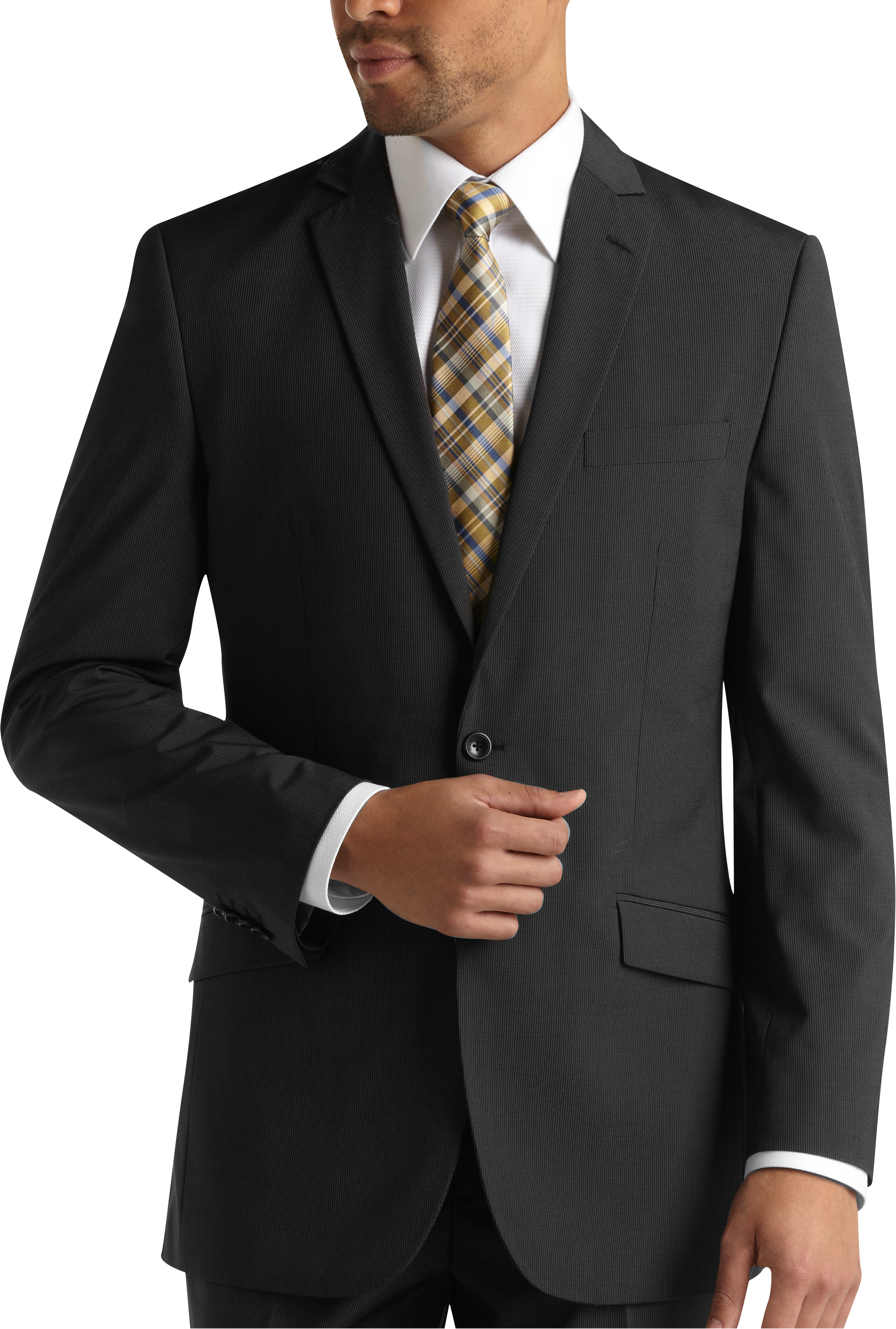 Marc Ecko Charcoal Stripe Modern Fit Suit