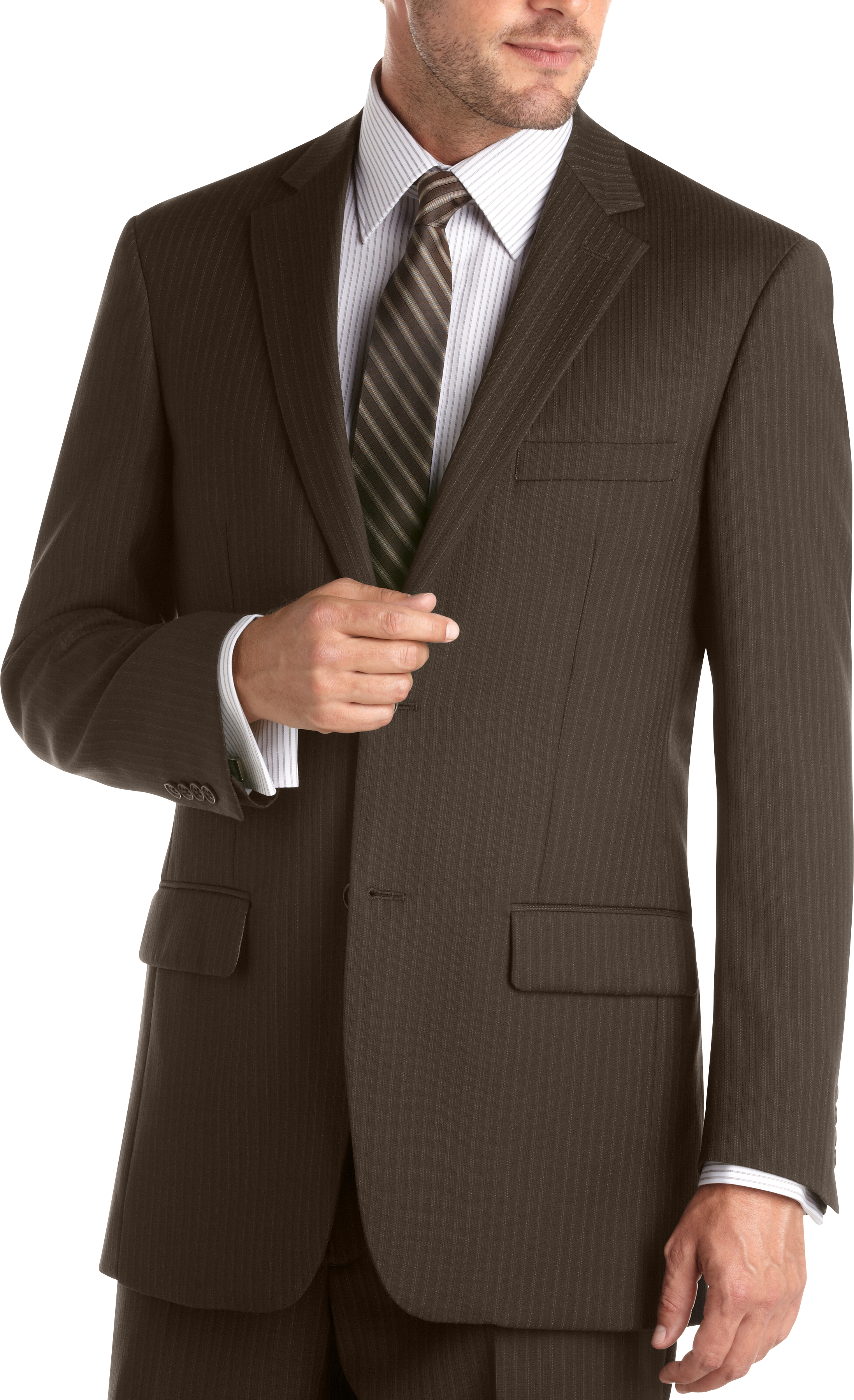 Wilke Rodriguez Olive Pinstripe Modern Fit Suit