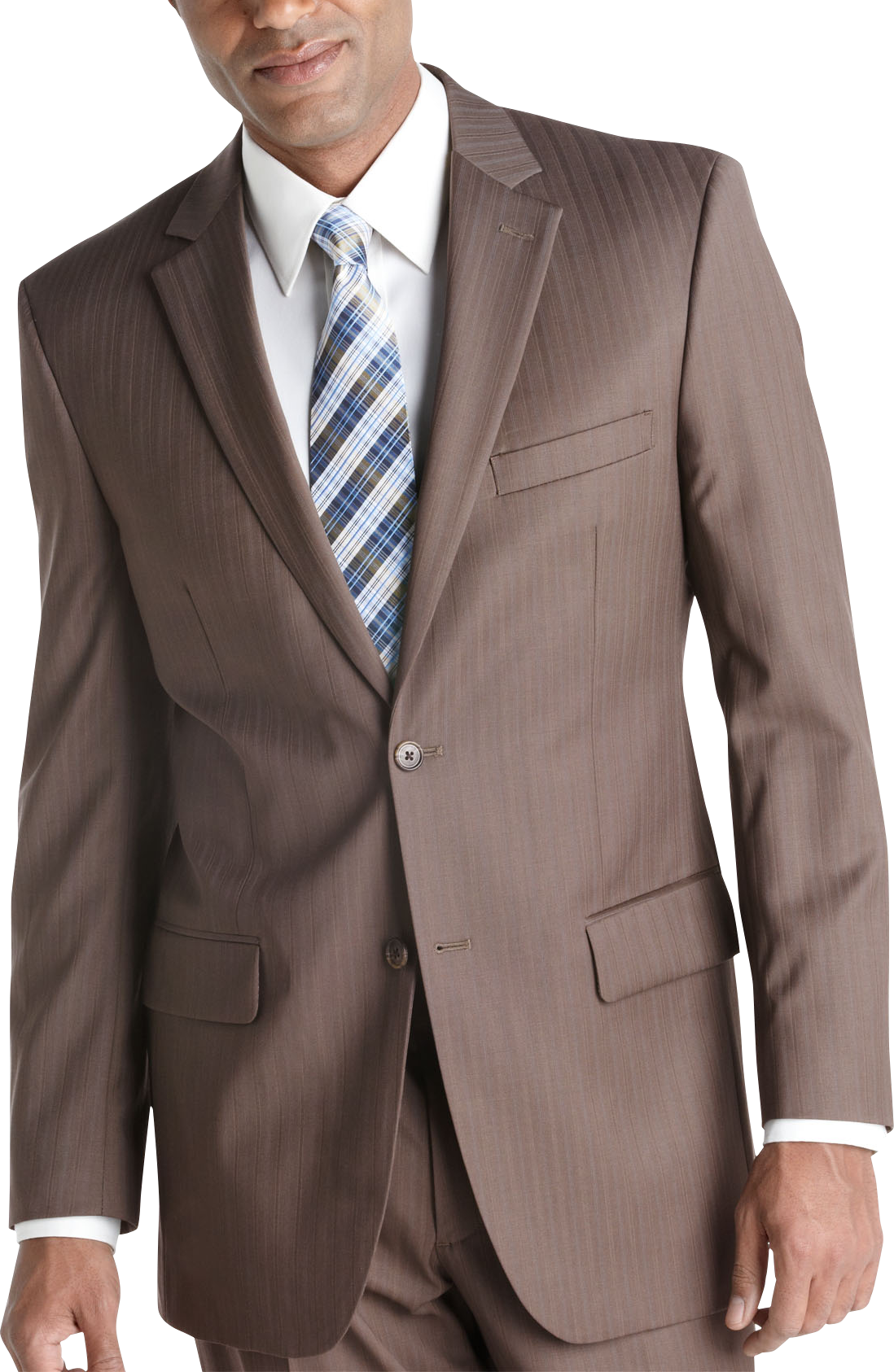 Wilke Rodriguez Taupe Stripe Slim Fit Suit