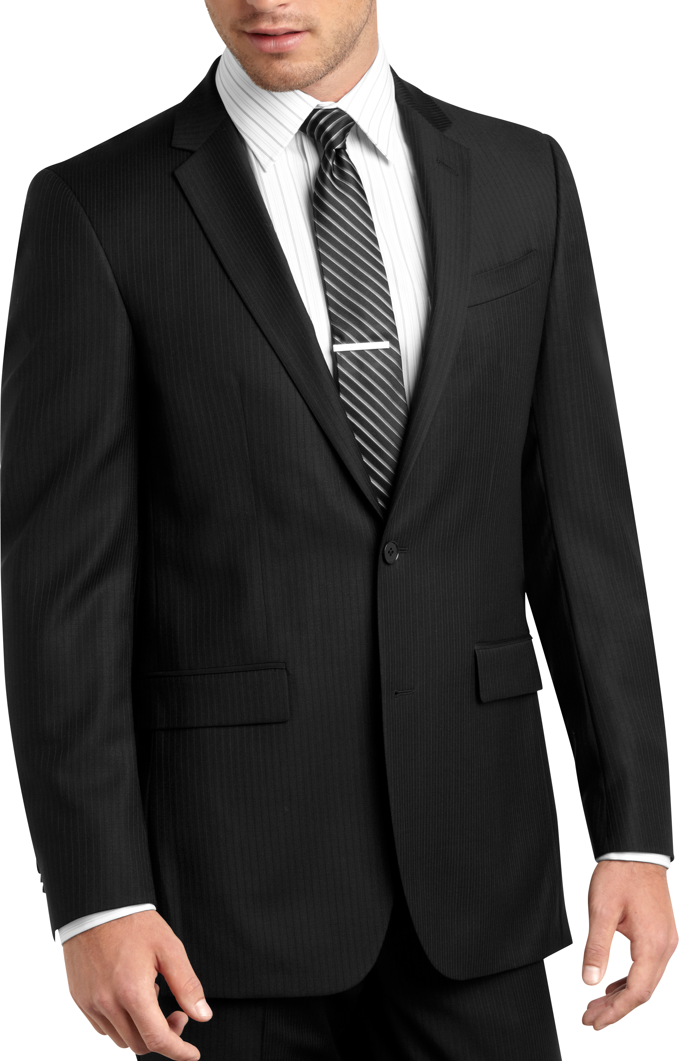 Kenneth Cole Black Stripe Modern Fit Suit