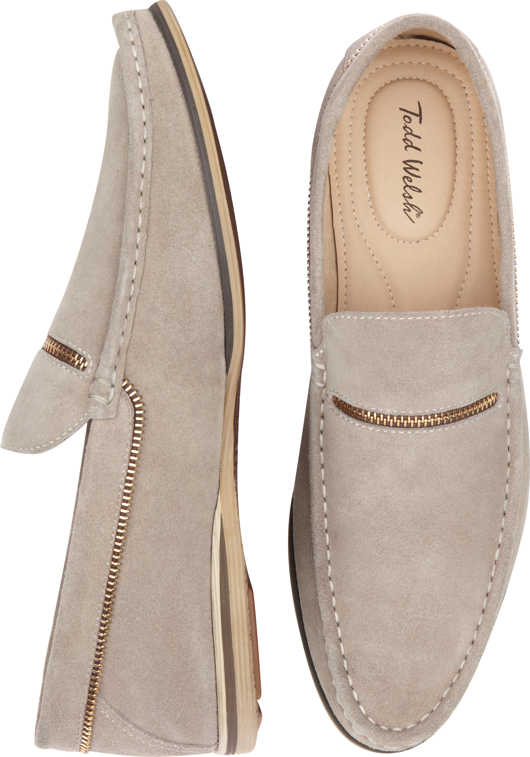Todd Welsh Ken Taupe Moc Toe Suede Shoes