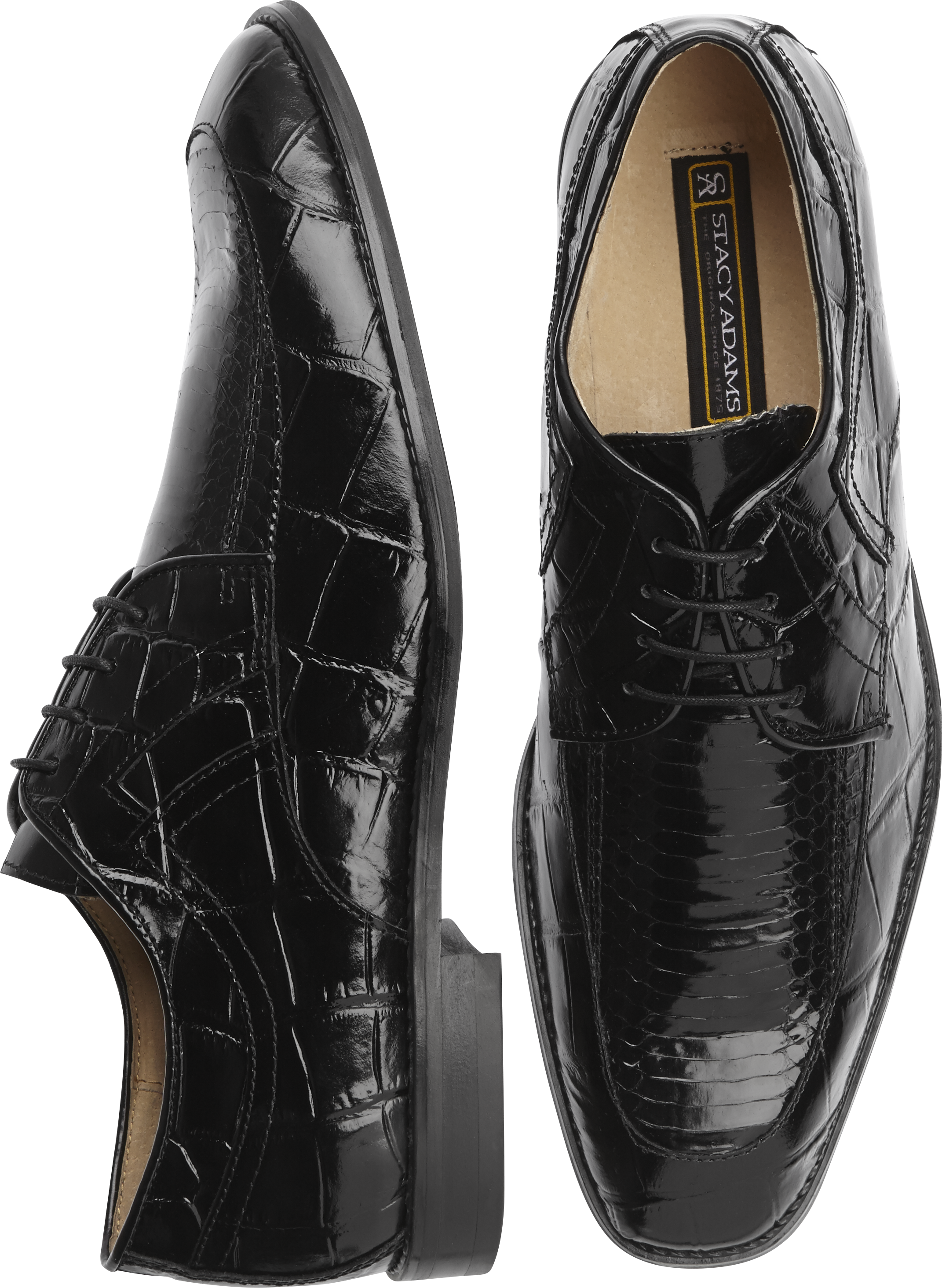 Stacy Adams Black Lace-Up Shoes