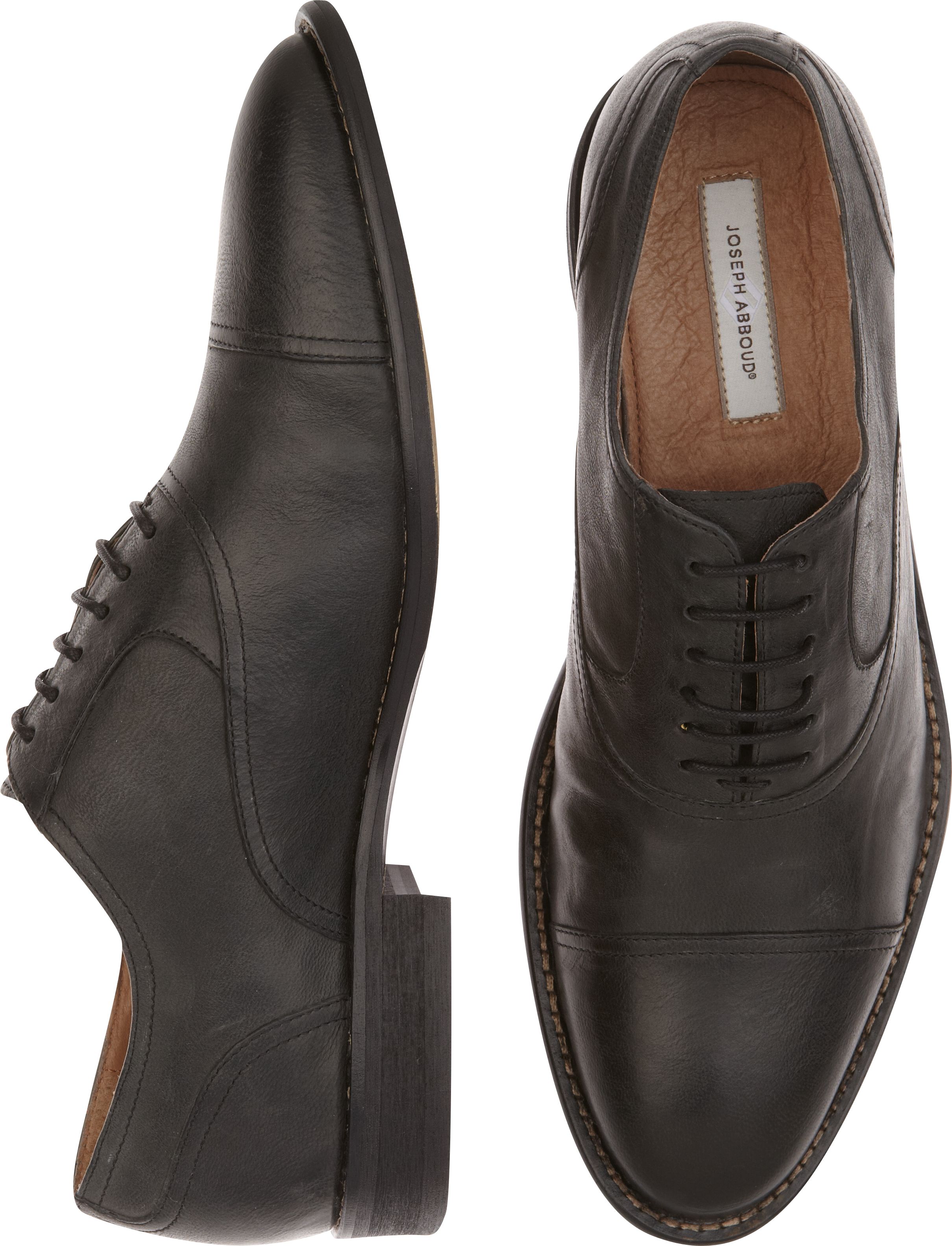 Joseph Abboud Pantel Black Cap Toe Lace Ups