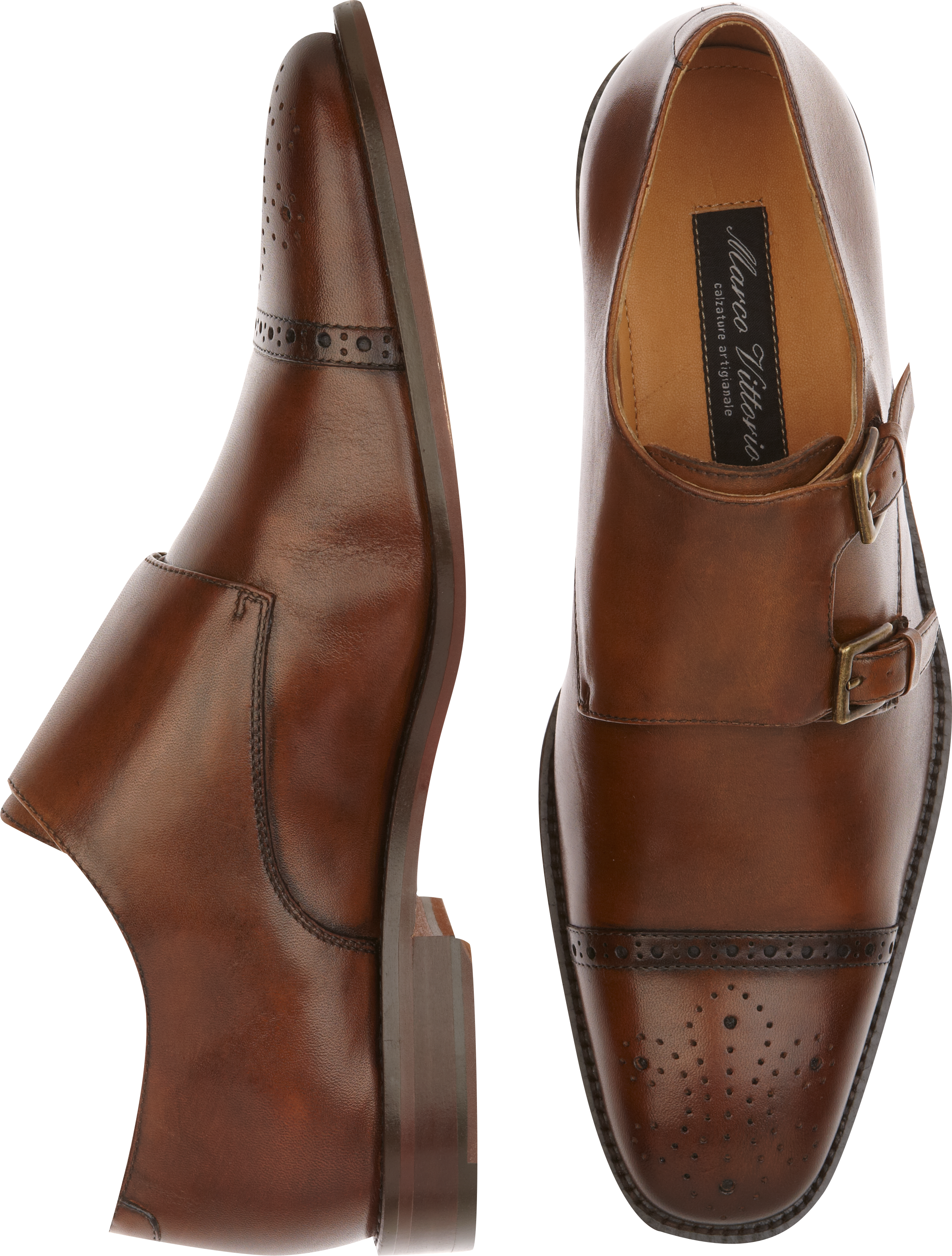 Marco Vittorio Brown Double Monk Strap Shoes