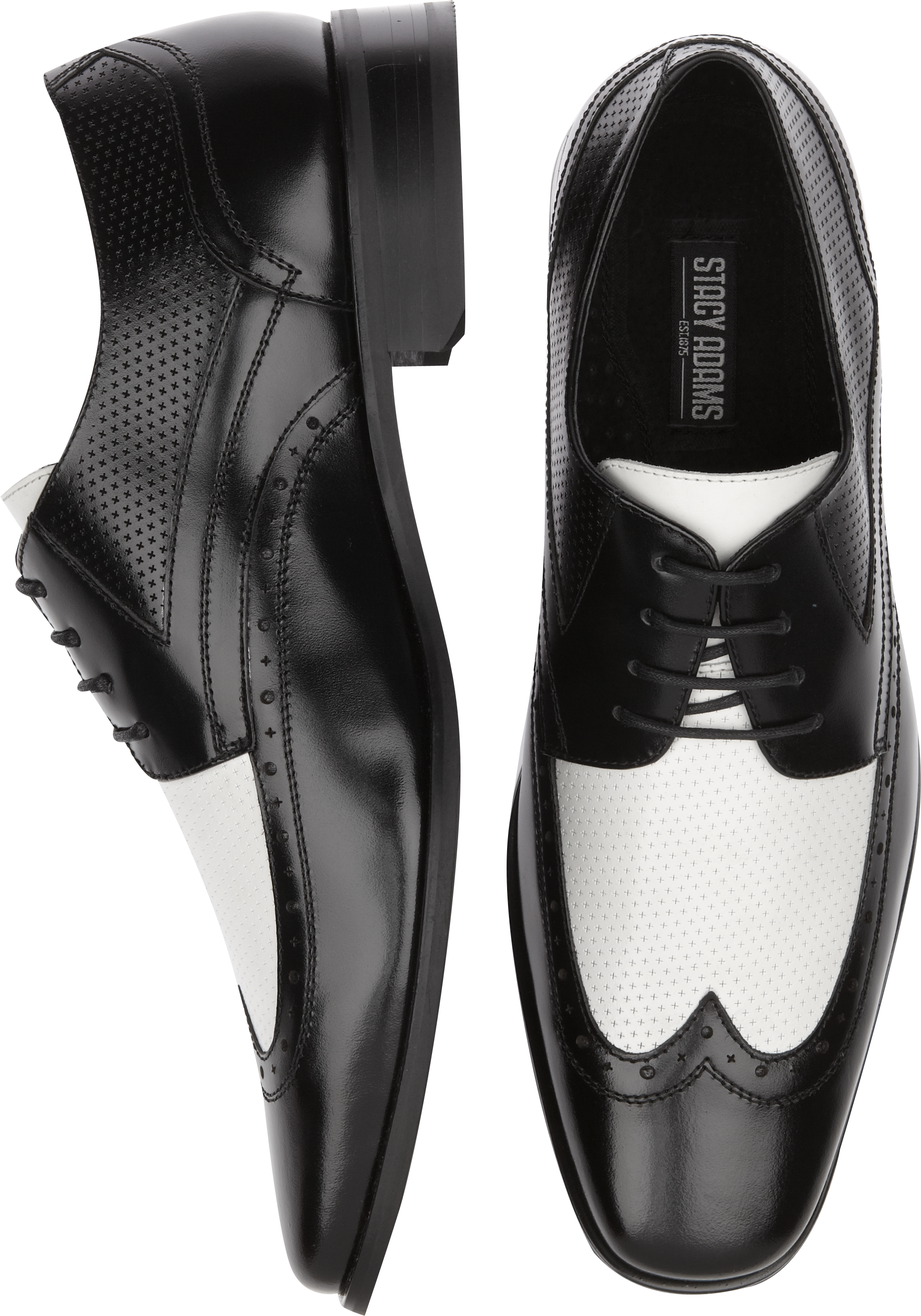 Stacy Adams Whitby Black and White Wingtip Shoes