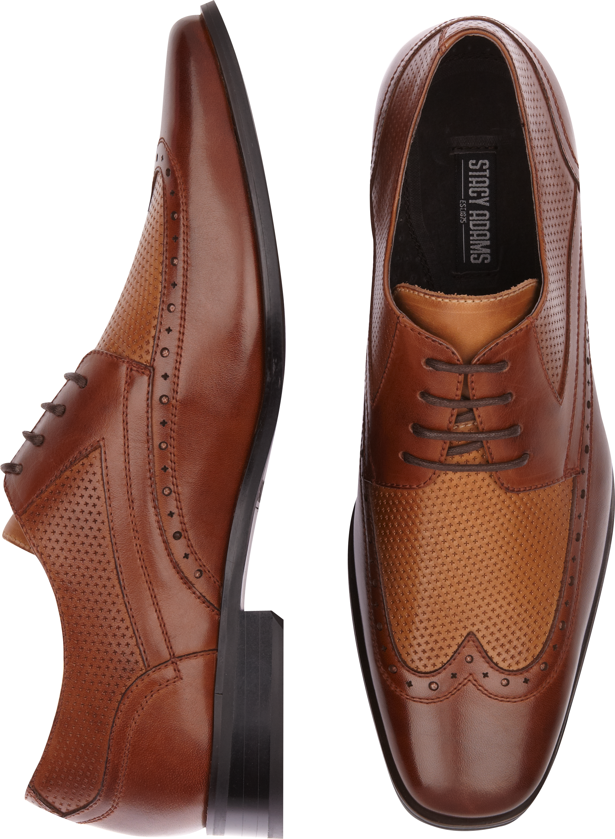 Stacy Adams Whitby Brown and Tan Wingtip Shoes