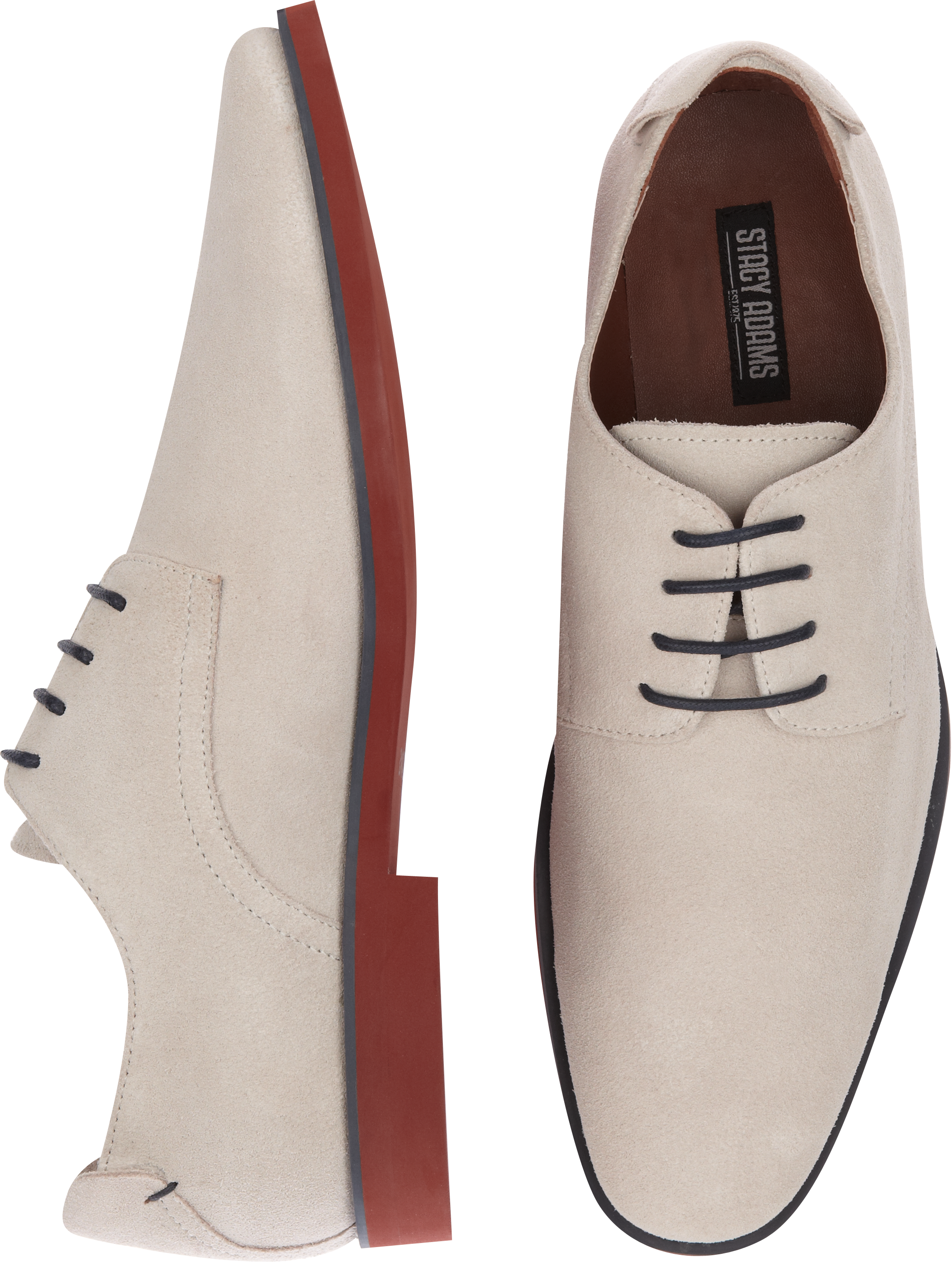 Stacy Adams Tremain Taupe Suede Lace Up Shoes