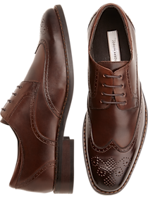 Joseph Abboud Brown Wingtip Lace-Up Shoes