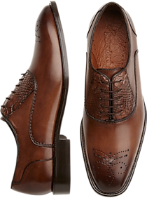 Belvedere Como Brown Alligator Lace-Up Shoes