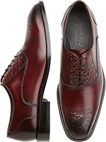 Belvedere Como Burgundy Alligator Lace-Up Shoes