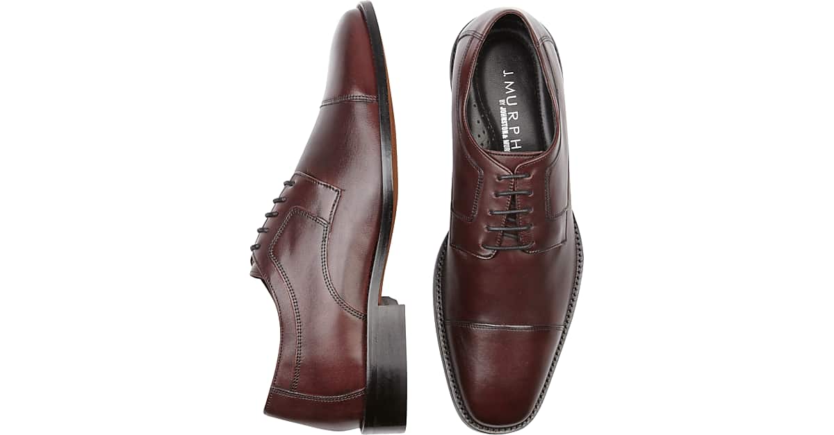 J. Murphy by Johnston & Murphy Novick Burgundy Cap Toe Lace Up Shoes - Men's Dress Shoes | Men's