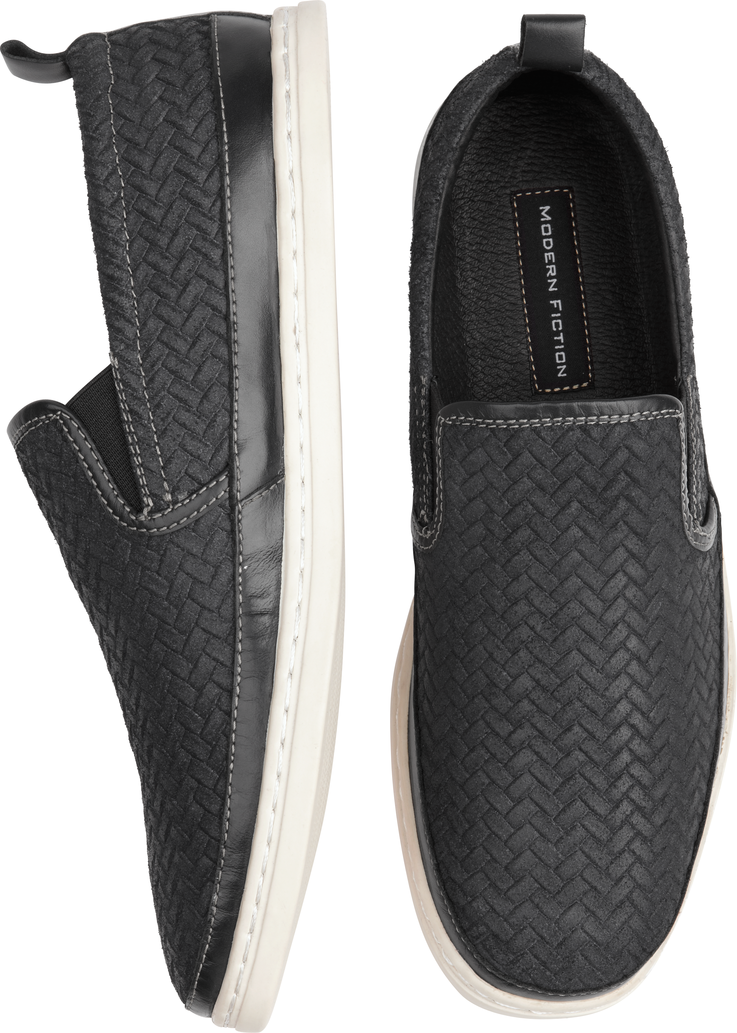 Modern Fiction Black Basketweave Slip-On Shoes