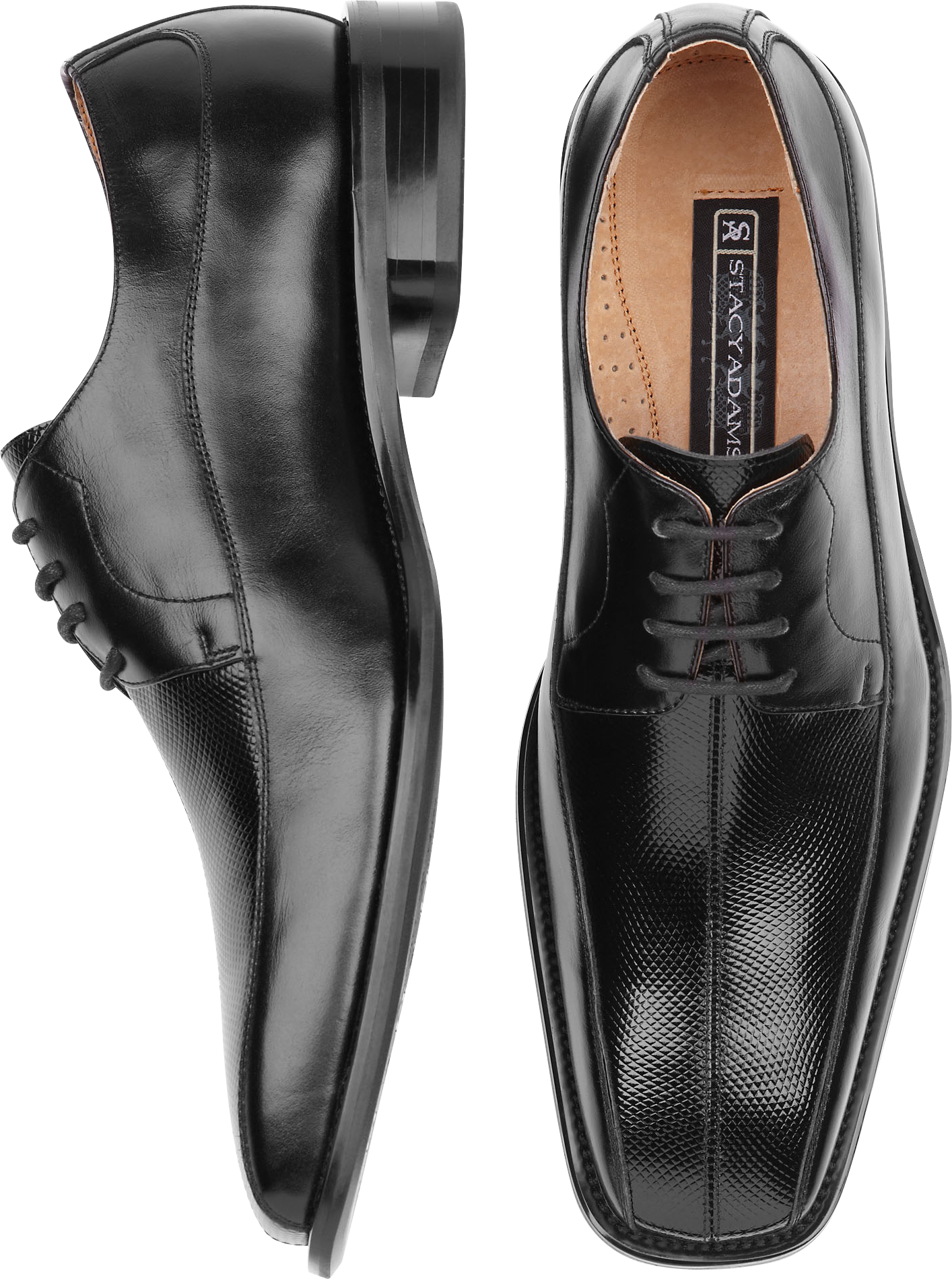 Stacy Adams Black Bike Toe Lace-Up Shoes