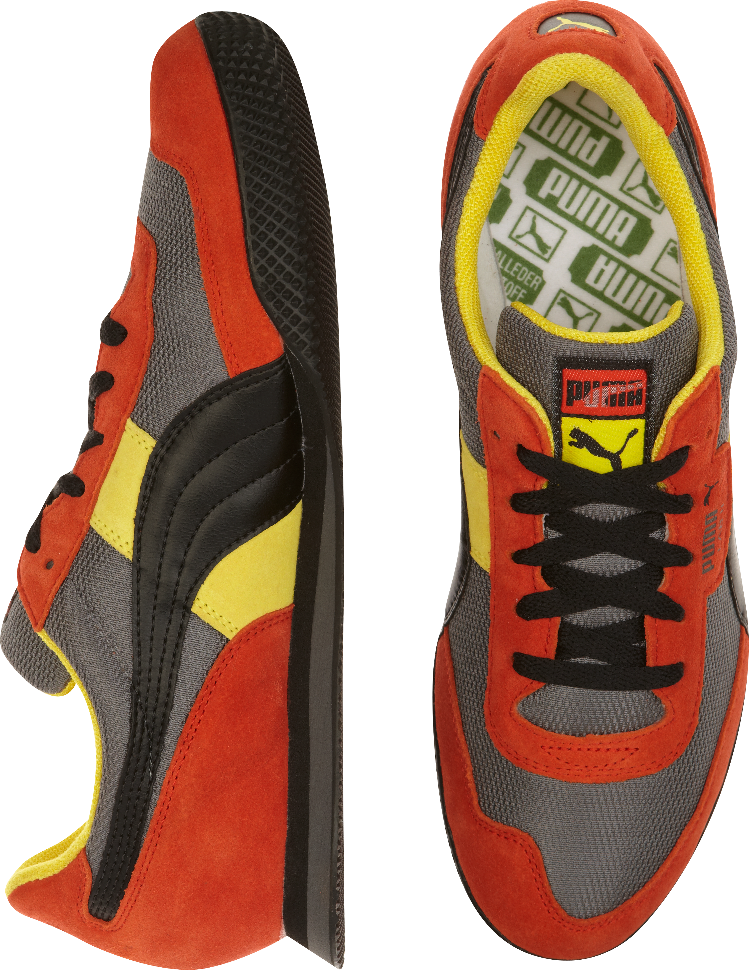 Puma Lab II Gray and Orange Sneakers