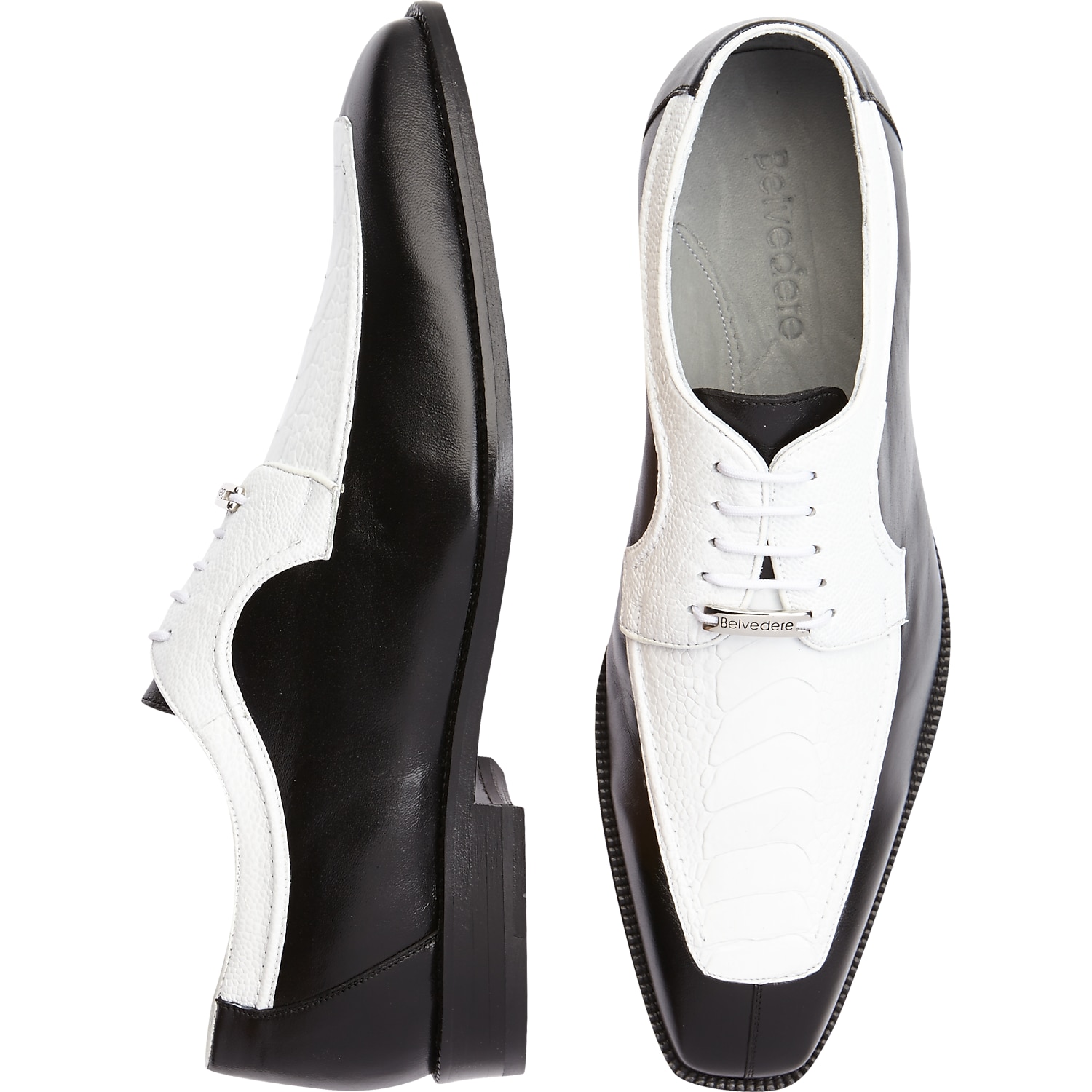 Belvedere Boris Black &amp White Dress Shoes - Men&39s  Men&39s Wearhouse