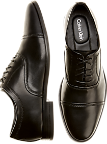 Calvin Klein Nino Black Cap-Toe Dress Shoes