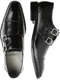 Belvedere Amico Black Monk-Strap Shoes