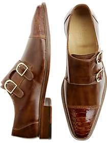 Belvedere Amico Tan Monk-Strap Shoes