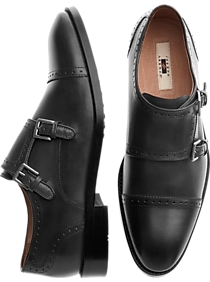 Joseph Abboud Abaca Gray Double Monk Strap Shoes