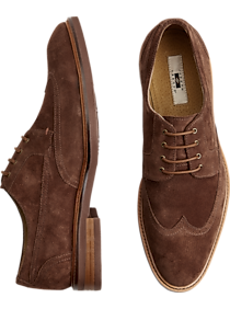 Joseph Abboud Bruno Brown Suede Wingtip Oxfords