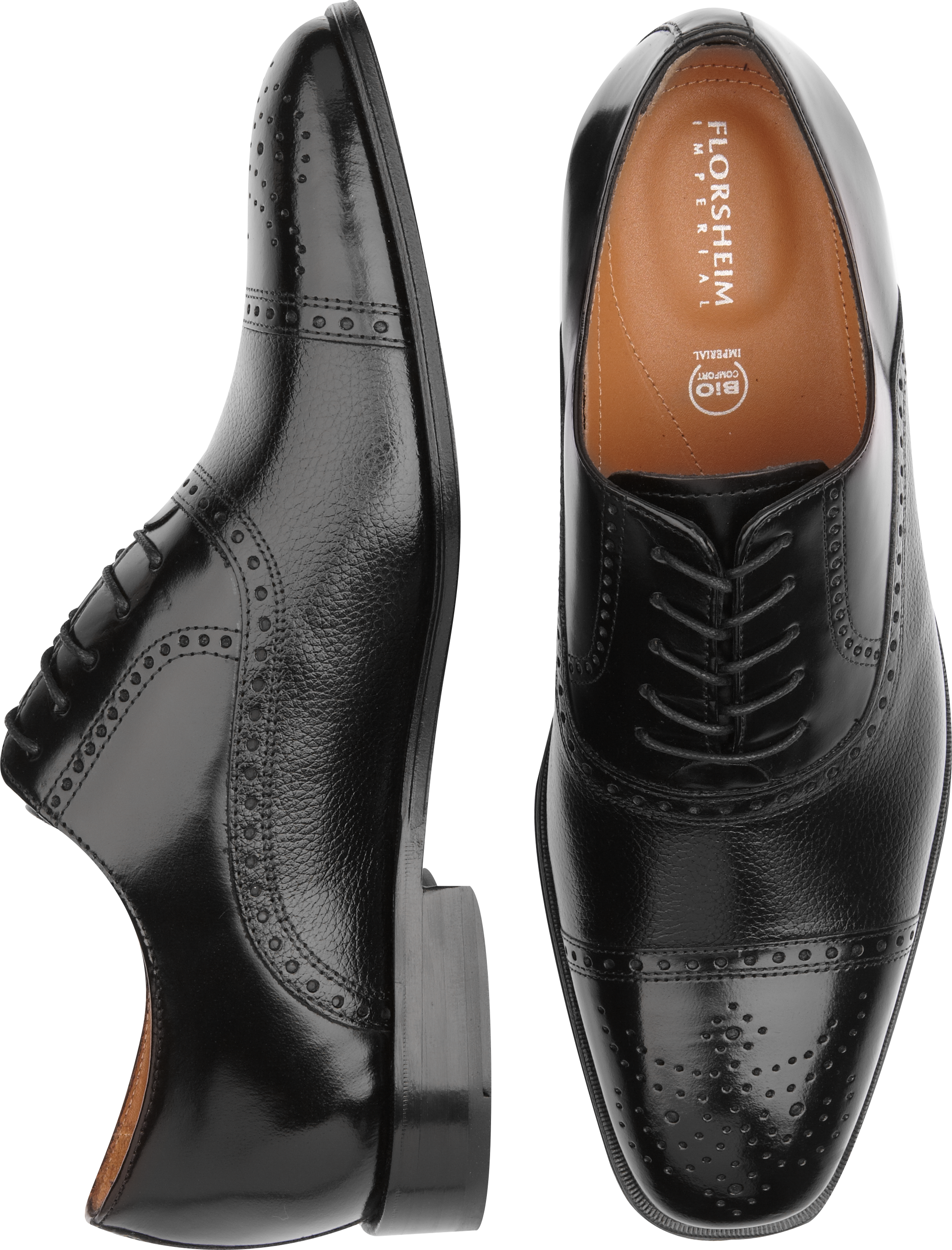 Florsheim Imperial Black Wingtip Lace-Up Shoes