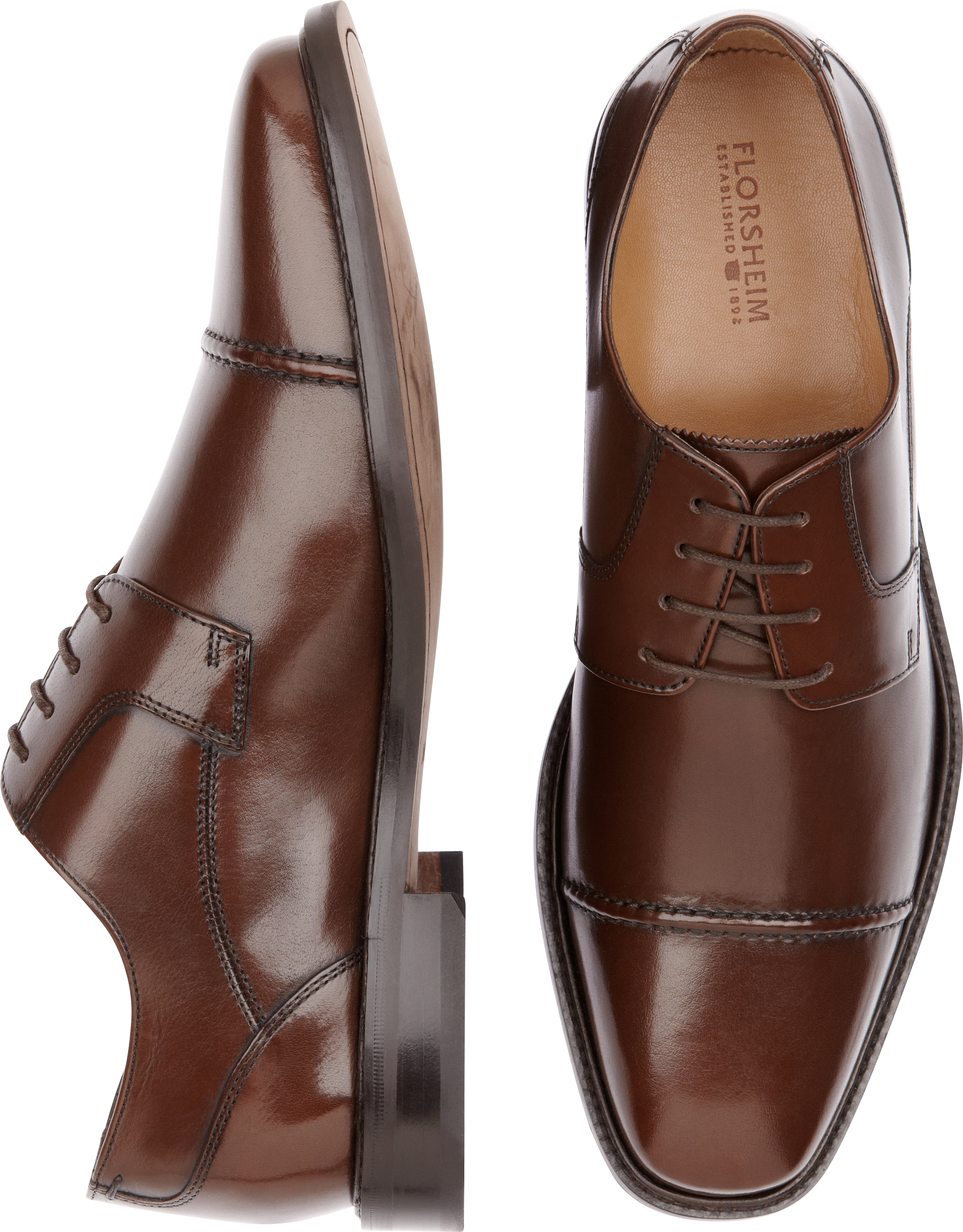 Florsheim Asset Brown Lace Up Cap Toe Dress Shoes