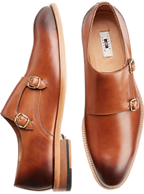 Joseph Abboud Bradbury Tan Monk Strap Dress Shoes