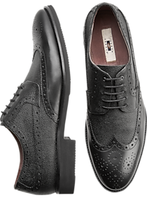 Joseph Abboud Snyder Black Wingtip Oxfords