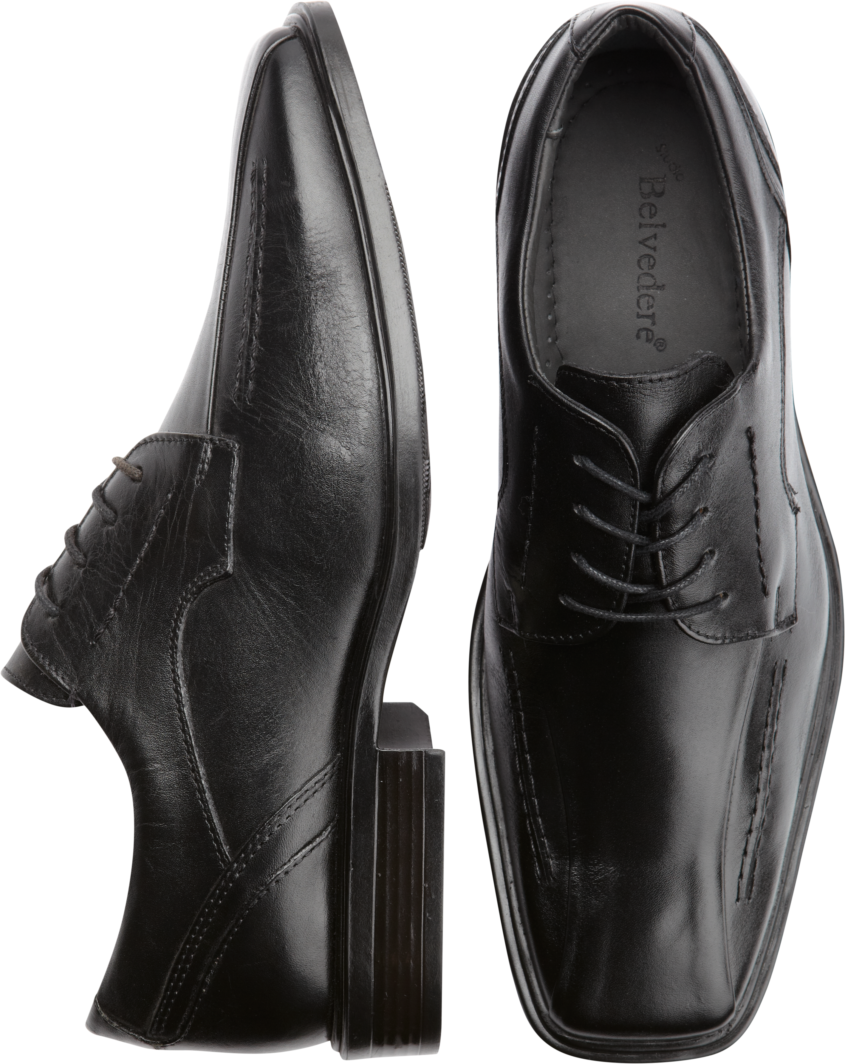 Belvedere Black Bike-Toe Dress Shoes