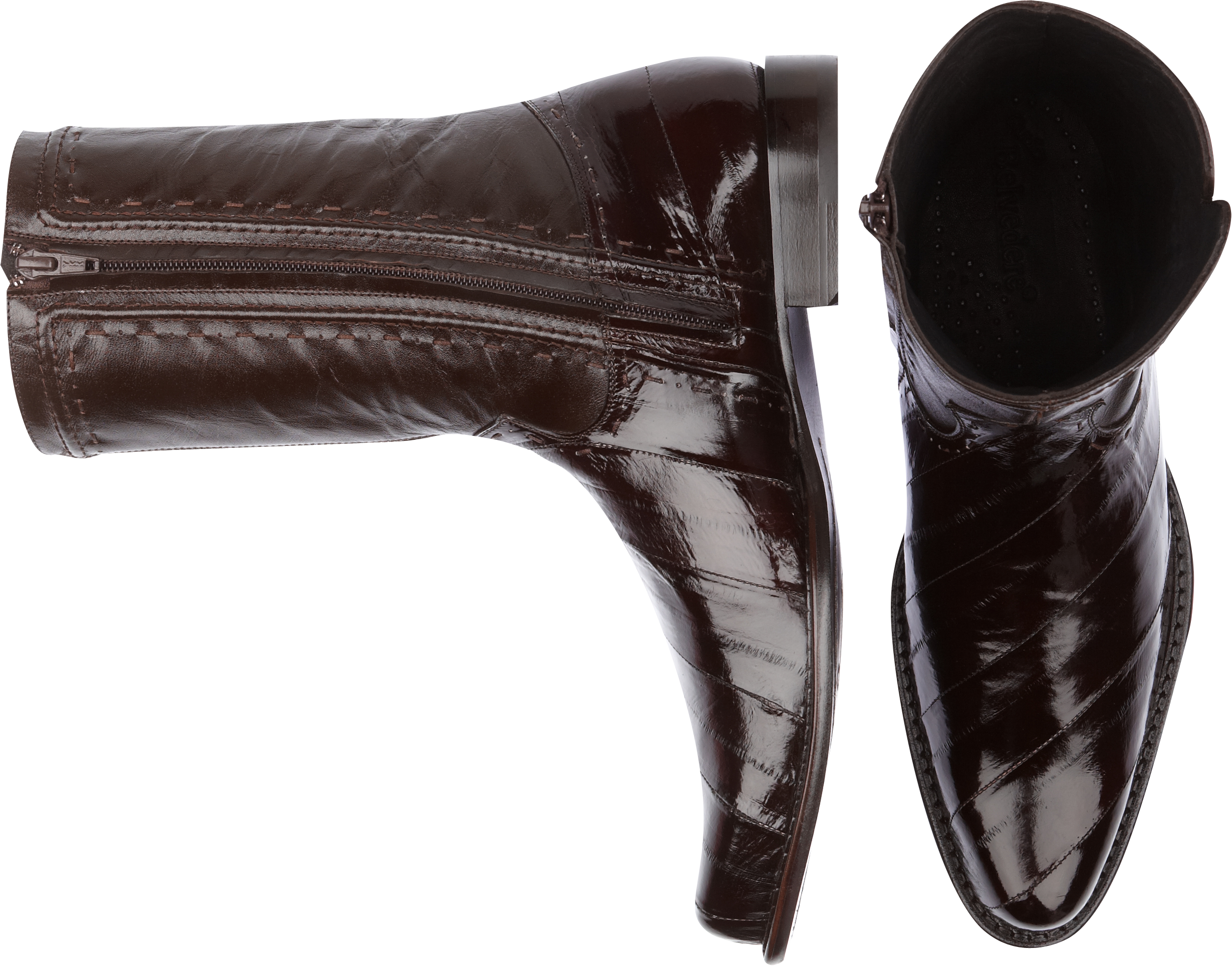 Belvedere Fino Brown Eel and Goat Boots