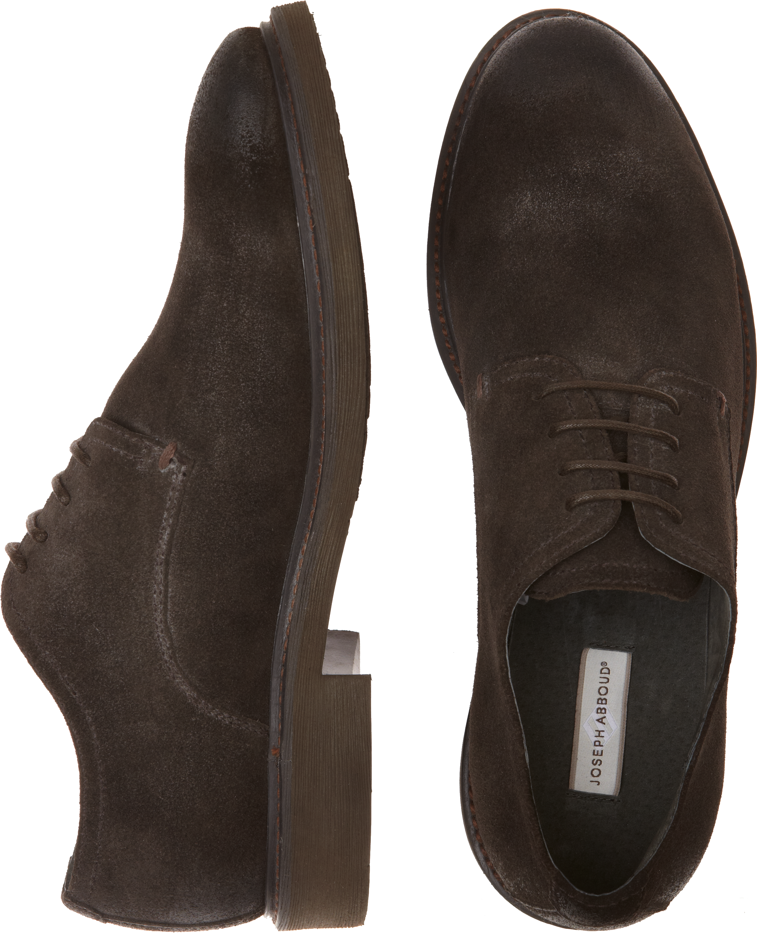 Joseph Abboud Brown Suede Plain Toe Lace Up Shoes