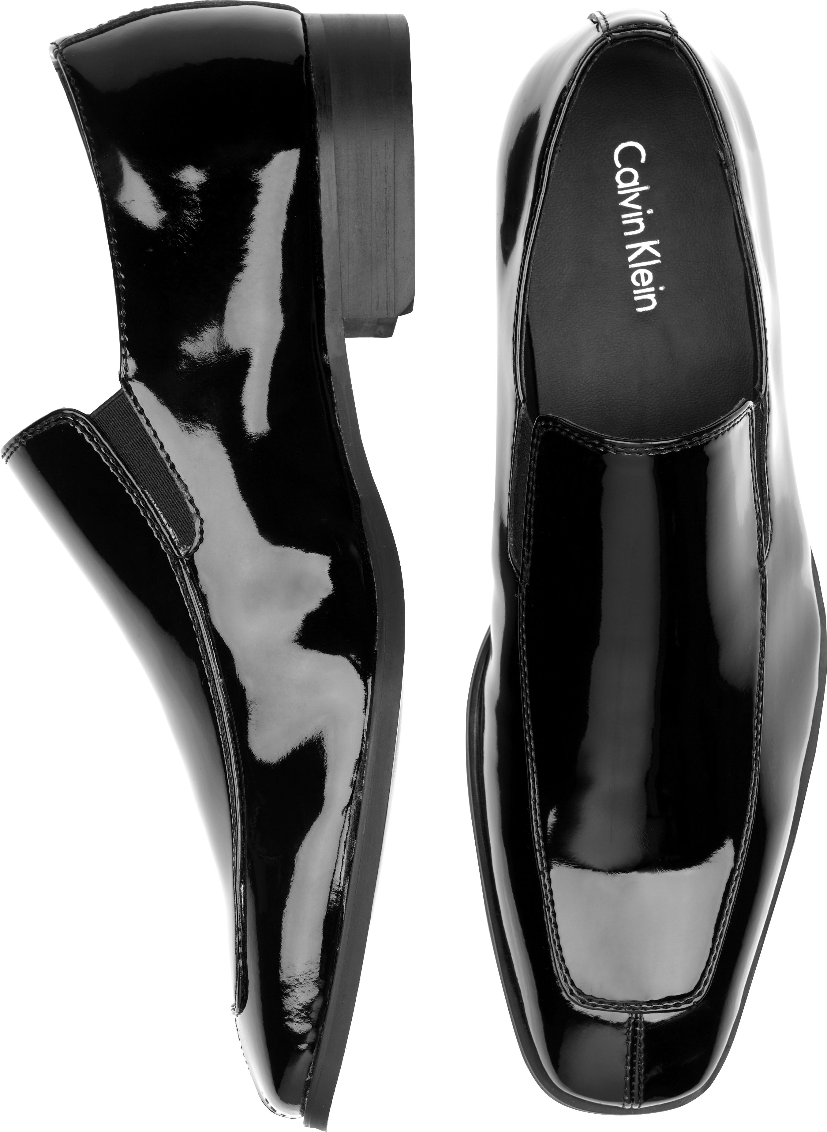 Calvin Klein Gregory Black Patent Tuxedo Loafers