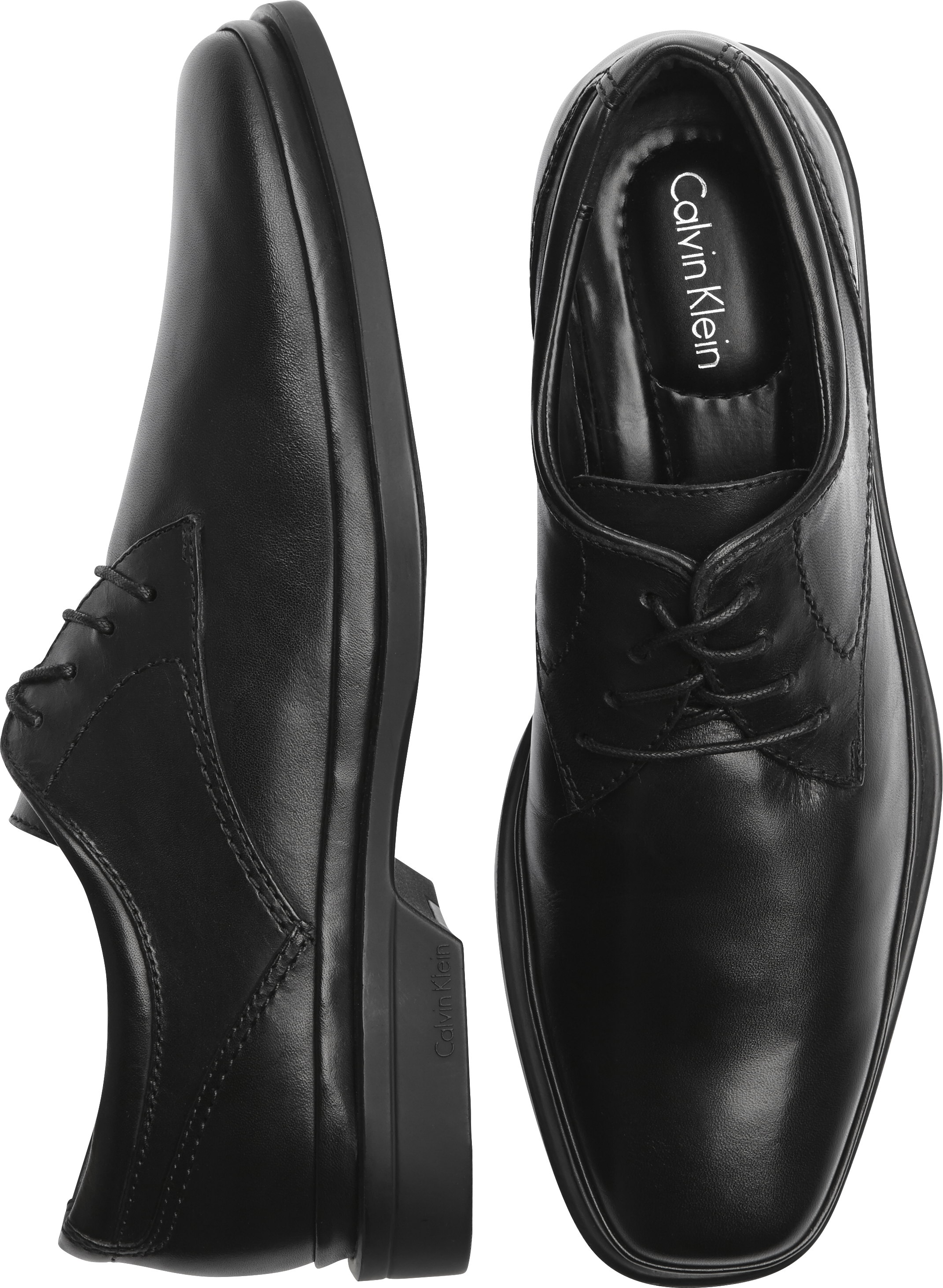 Calvin Klein Buster Black Plain Toe Lace-Up Shoes