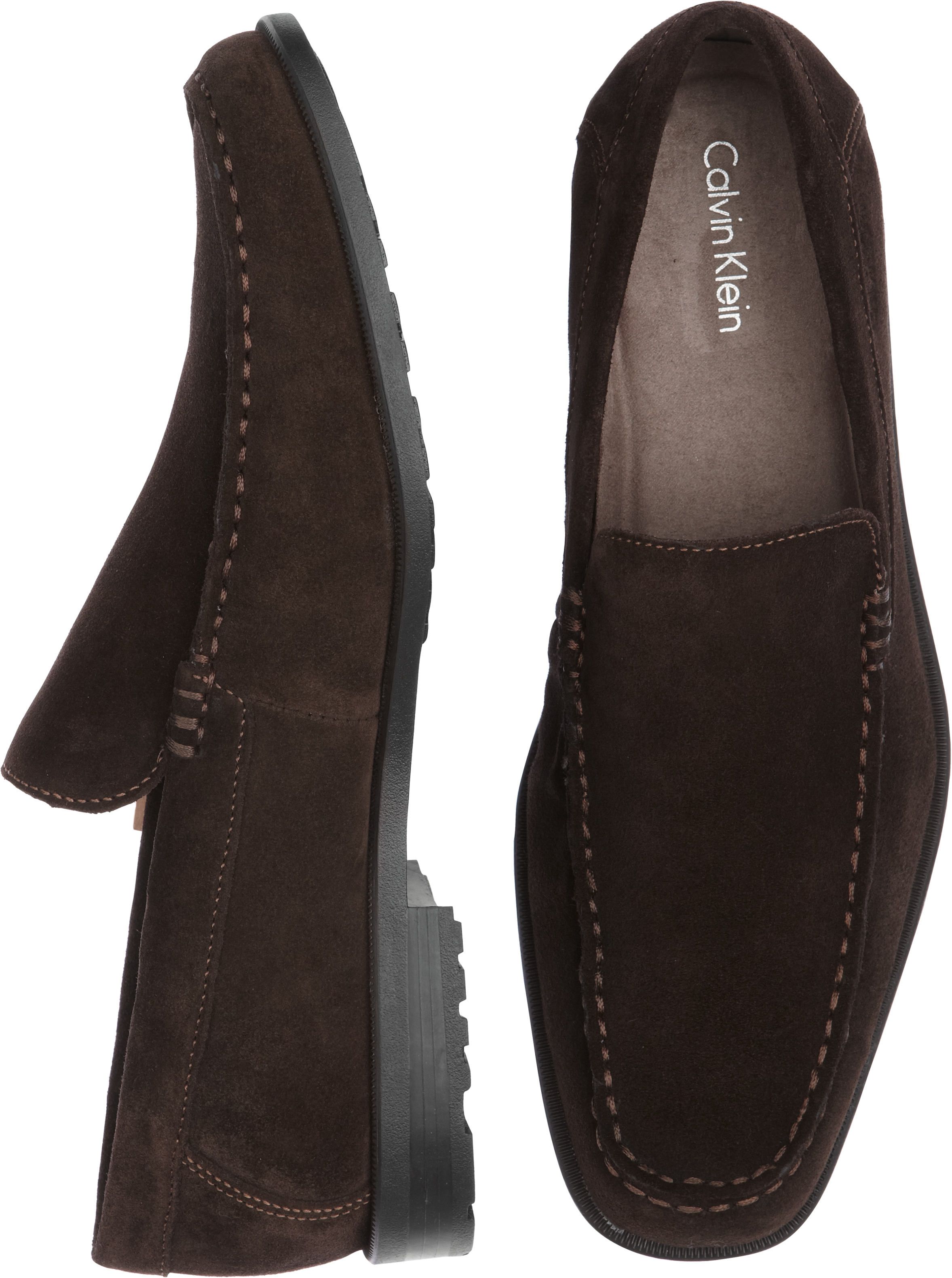 Calvin Klein Kyle Brown Suede Slip-On Shoes