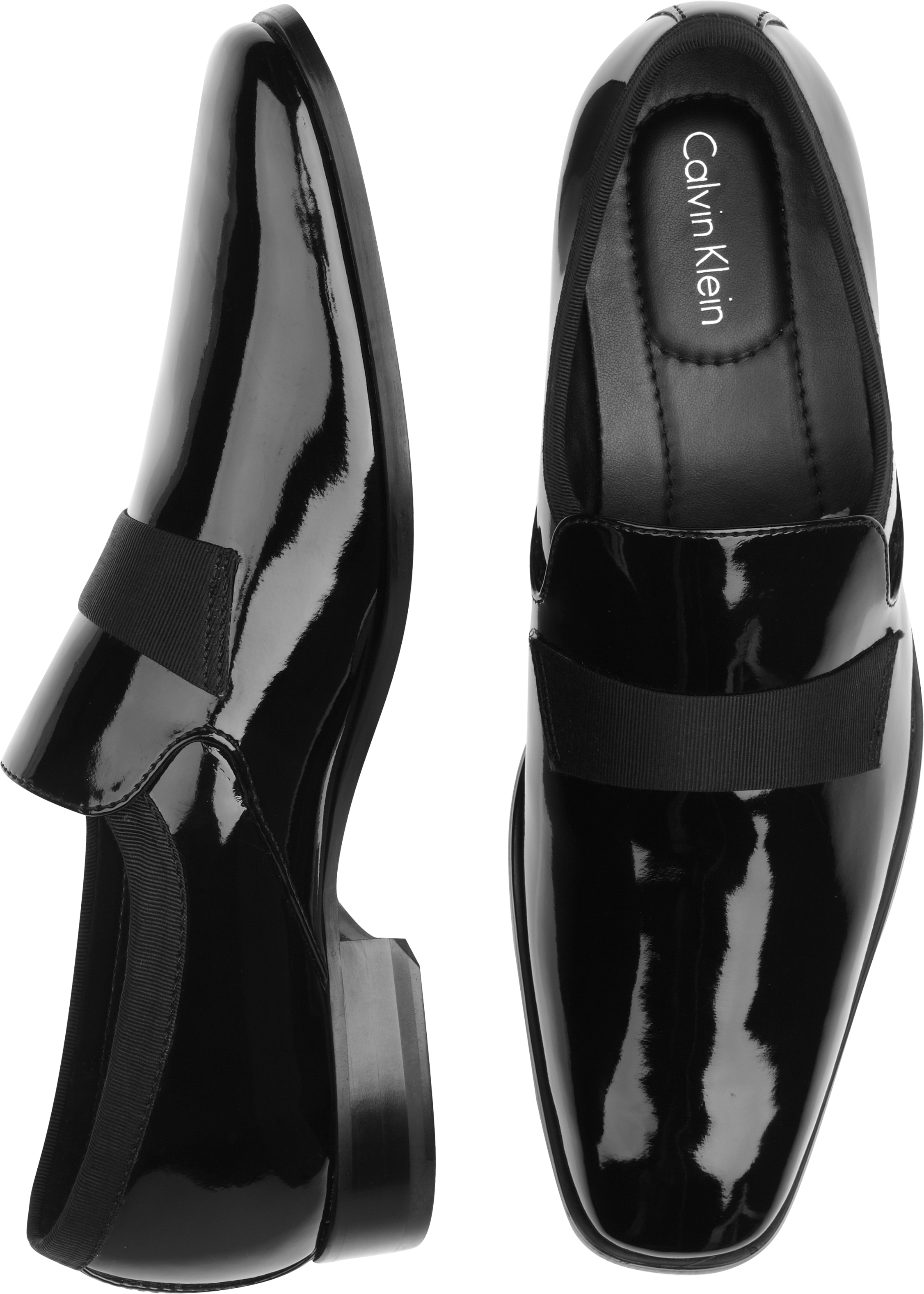 Calvin Klein Guilford Black Patent Tuxedo Loafers