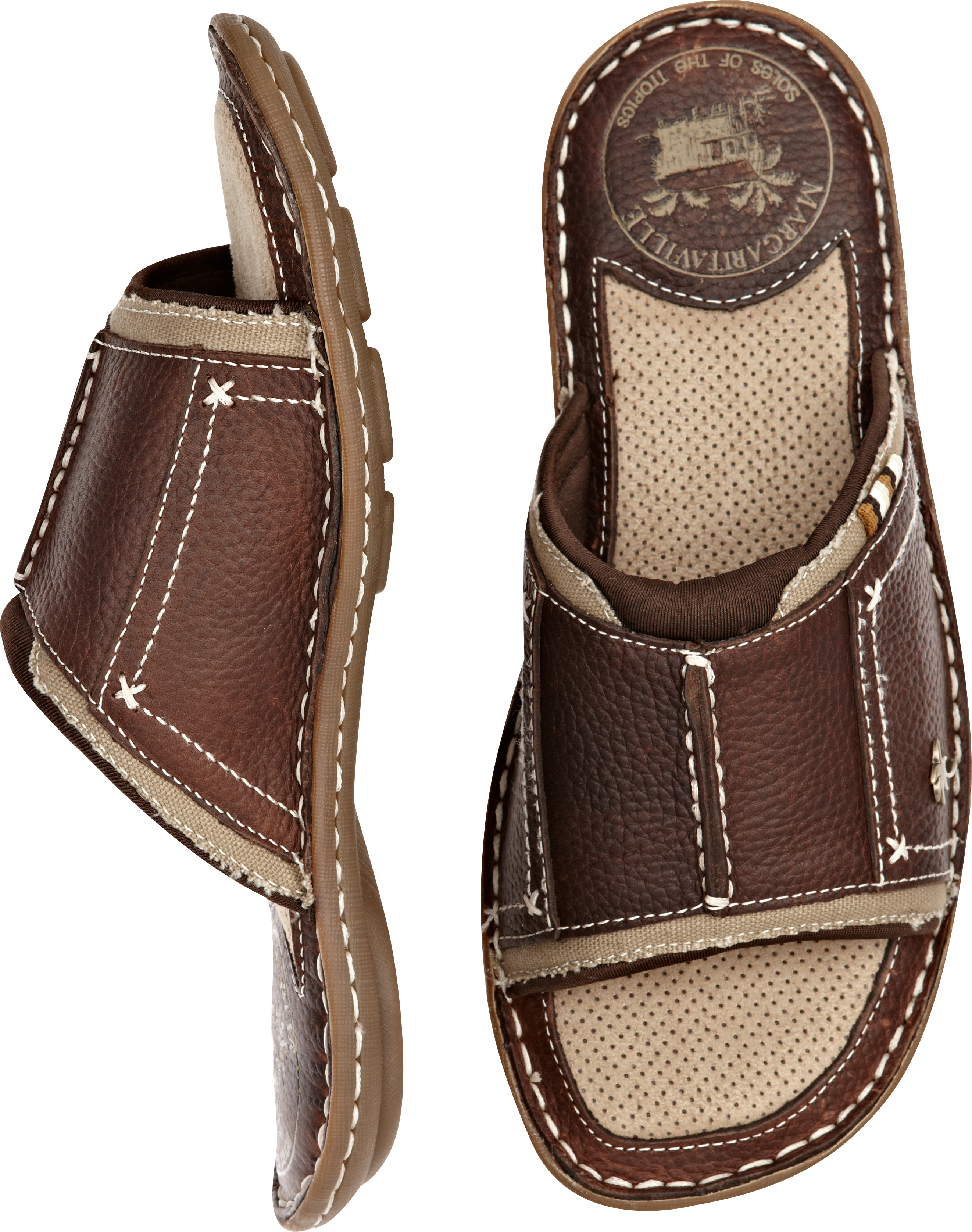 Margaritaville Brown Slides - Sandals | Men's Wearhouse