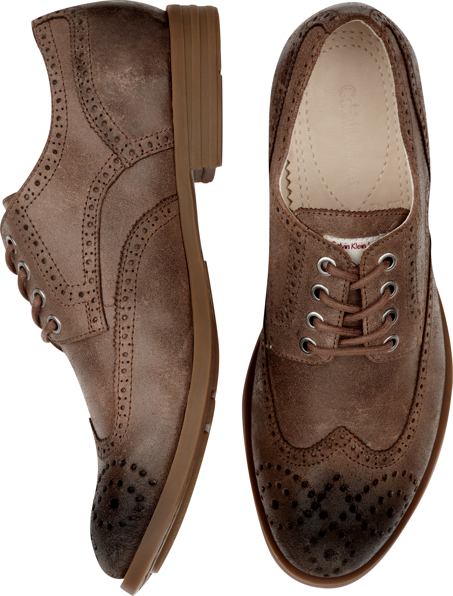 Calvin Klein Brown Wing-Tip Lace-Up Shoes