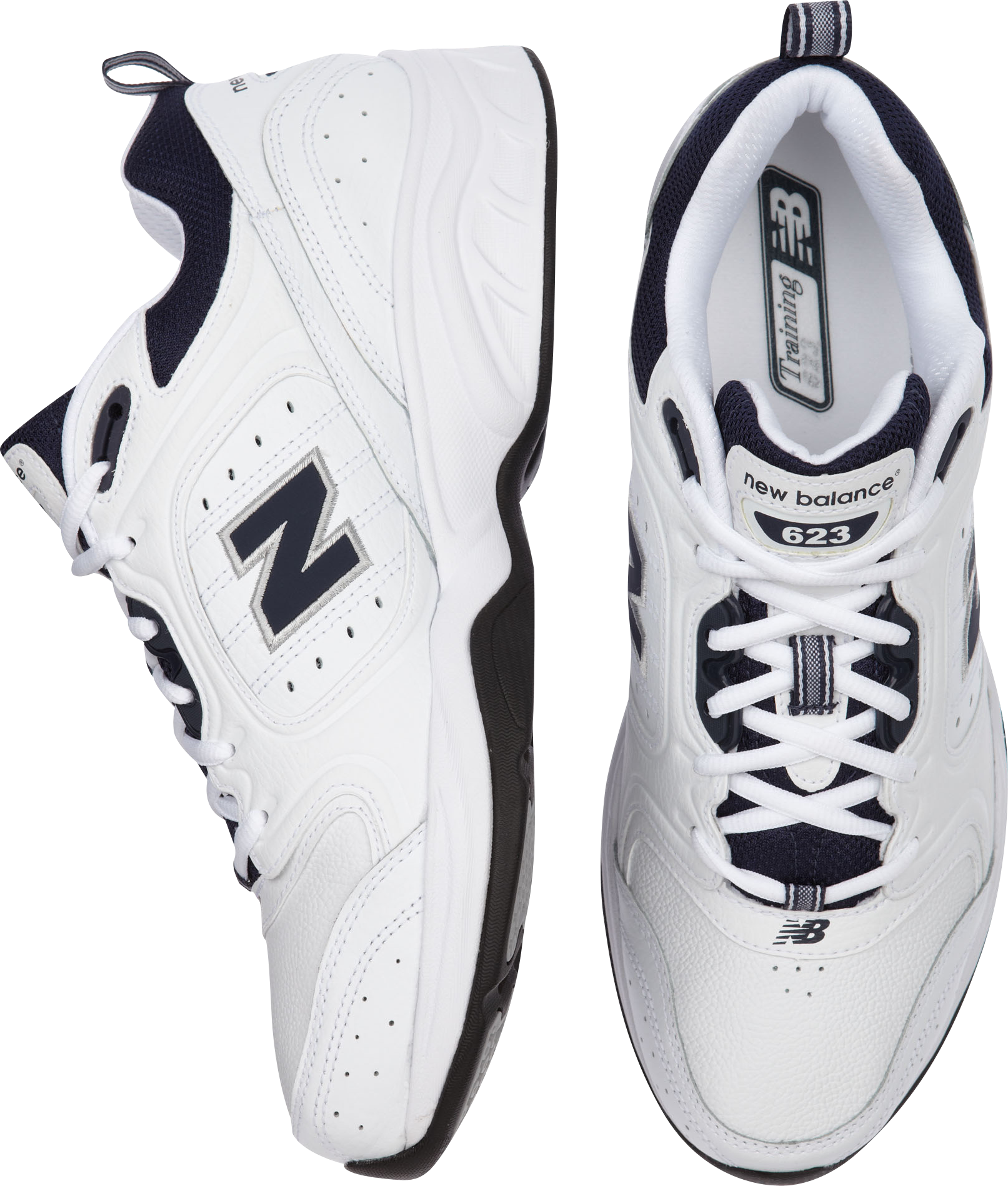 New Balance Fitness White and Navy Athletic Shoes