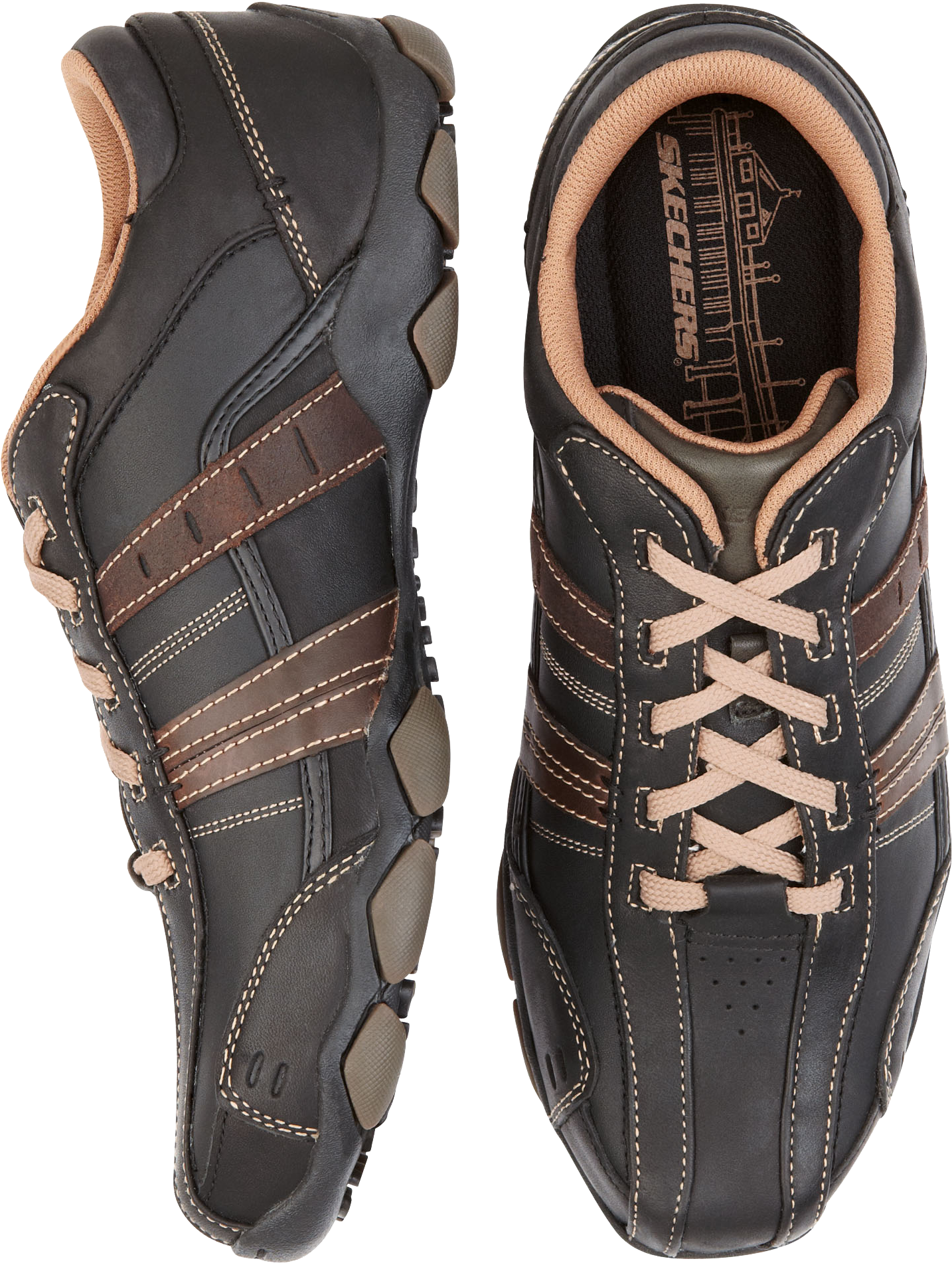 Skechers Black and Brown Lace-Up Shoes