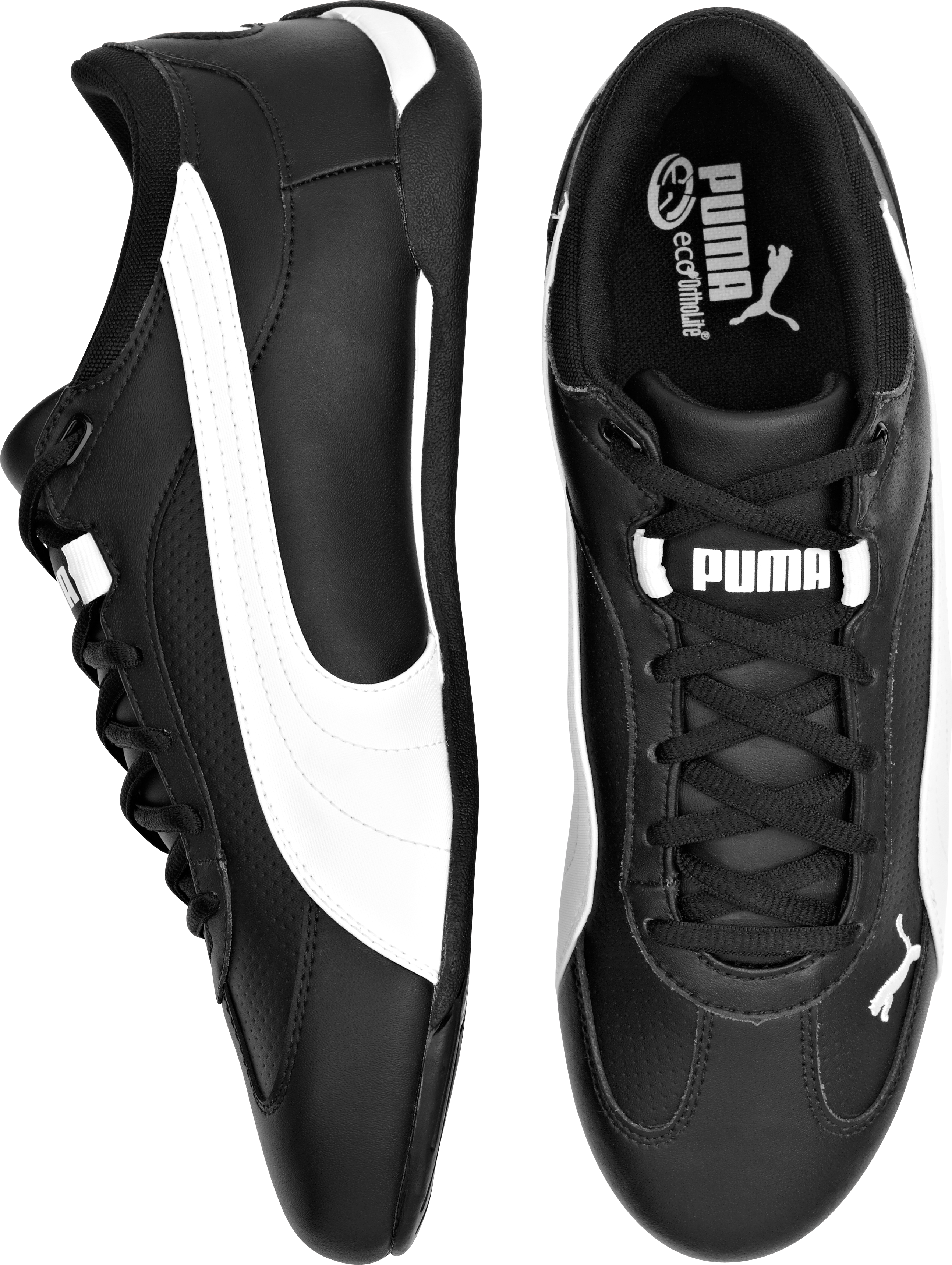 Puma Fast Cat Black and White Lace-Up Shoes