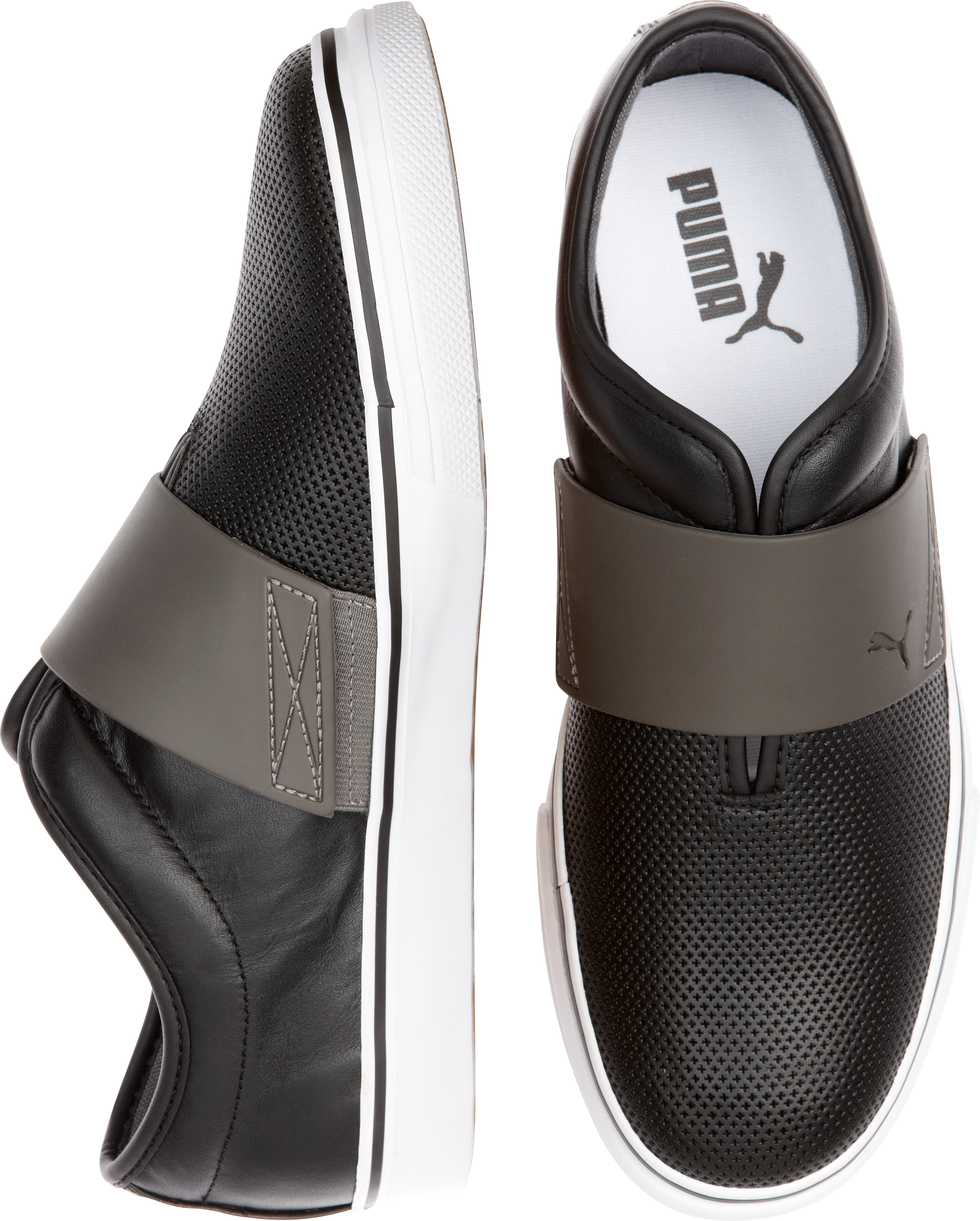 Puma El Rey Black and Gray Casual Slip-Ons